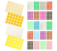 32 fogli Etichette Codificate Rotonde Colorate per Ufficio e Scuola, carta | Adesive Tondi, Organizzazione per Scatole e Cartelle, Uso Temporaneo, 3,2x3,2x0,01cm