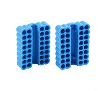 32 fori cacciavite Bit Holder Organizer Per 6.35mm 1/4 di pollice Hex Shank Drill Bits Custodia Compatto Blu Plastica Tool Box Con Coperchio Per Officina Garage E Kit di Riparazione Casa