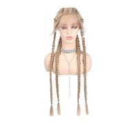 32 Inch 4 x Twist Braided Dutch Wig for Women Fishbone Braids Synthetic T Part lace front Braids Wigs Daily Use(613)