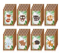 32 Mini Quaderni per Bambini Bomboniere di Bosco Mini Blocchi Note di Animale Boschivo Quaderno a Spirale di Animali della Foresta Coniglio Scoiattolo Procione Gufo (Stile Carino)