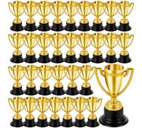 32 mini trofei sfusi per bambini, in plastica leggera di alta qualità, piccoli trofei dorati, perfetti per tornei sportivi, premi scolastici e bomboniere per feste