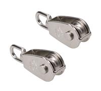 32 mm Puleggia Blocco Corda Rigging 316 Grado Marino Acciaio Inox Girevole 2 ...