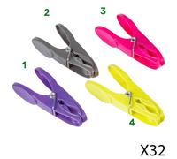 32 Mollette Ultraresistenti Antiscivolo Plastica Bucato