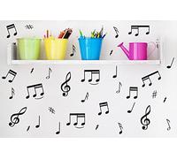 32 note musicali - auto//alimentatore da parete/frigo vinyl Wall Sticker, Black, see pictures