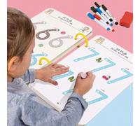 32 pagine Libro per il controllo della matita e l'addestramento dell'intelligenza per bambini, strumento educativo Montessori, schede di pratica riutilizzabili per la scuola materna, adesivi per la pr