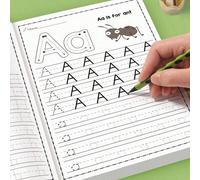 32 Pagine Quaderno di Esercizi di Pregrafismo ABC per Bambini | Adatto per Prescolare e Asilo | Libro di Scrittura Divertente con Pagine per Disegnare, Copiare, Parole Magiche, Regalo Bello, Quaderno 