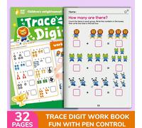 32 Pagine Quaderno di Matematica Riutilizzabile per Bambini Piccoli, Libro di Esercizi per la Pratica del Tracciamento dei Numeri per Bambini, Quaderno di Addizione e Sottrazione per la Scuola dell'In