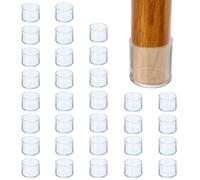 32 Pcs Tappi per Gambe Sedia Rotondi 3/8", per Mobili, Trasparenti