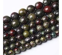 32 perle di sangue di drago naturale da 12 mm, perline rotonde sciolte per la creazione di gioielli, pietra energetica fai da te, braccialetto curativo, 38,1 cm