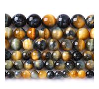 32 perline AAAAA occhio di tigre per la creazione di gioielli, pietre naturali, rotonde, lisce, guarigione energetica, sogno, occhio di tigre blu