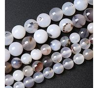 32 perline di agata bianca sardonica oceanica naturale, 12 mm, per la creazione di gioielli fai da te, bracciali, collane, accessori, perline in pietra di potere di guarigione energetica (agata bianca