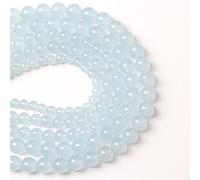 32 perline di pietra naturale di calcedonio blu chiaro, 12 mm, per la creazione di gioielli, bracciali e collane