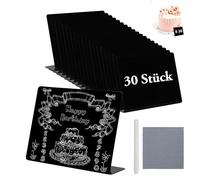 32 pezzi 100 x 75 mm Ccartellini Prezzi a forma L con penna bianca e Tovaglie, Mini lavagna Piccola Lavagnette Messaggi Bordo,Piccole lavagne scrivere, per Caffetteria