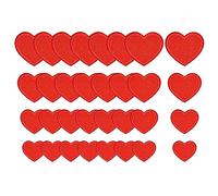 32 pezzi adesivi ricamati in tessuto con cuore rosso, toppe da ricamo, toppe da cucito per abbigliamento, accessori fai da te, adatti per vestiti, cappelli, zaini