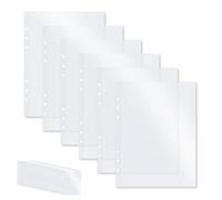 32 Pezzi Buste Trasparenti A5, Buste Perforate Trasparenti in Plastica, Resistenti Cartelline Trasparenti Anelli A5 con Apertura Superiore, Adatto per Archiviare Documenti, Foto, Cartoline, 6 Anelli
