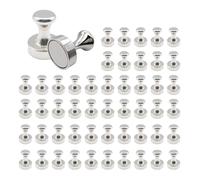 32 Pezzi Calamite Piccole Potenti, Dellyy Magneti Neodimio Potentissimi 12 X 16mm, Magneti Potenti, Calamite per Lavagna Magnetica Ufficio per Frigorifero, Lavagne, Bacheca, Foto (50, Argento)