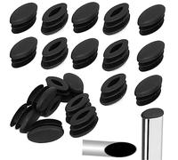 32 Pezzi Cuscinetti Protettivi Per Le Gambe Della Sedia Tubo Di Inserimento Tappo Nero Tubo Ovale In Plastica Mobili Tappi Per Sedie Per Gamba Sedia Proteggi Pavimento (15x30mm,Nero)