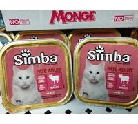 32 pezzi da 100 grammi di Simba Patè Gatti Adult Con Manzo