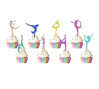32 Pezzi Decorazioni Torta Ginnastica Glitter, Ginnastica Cake Topper, Ballerina Cupcake Toppers, Ballerino Ragazza Cake Topper, Ragazza Compleanno Festa Torta Decorazione