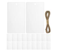 32 pezzi di etichette per ornamenti in acrilico, rettangoli vuoti, in acrilico,