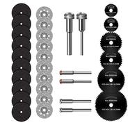 32 Pezzi Dischi Taglio per Dremel Diamantati Mini di Tagliante 10 pezzi, HSS Seghe Circolari Lame 6 pezzi, Taglio di Resina per Legno, Alluminio, Plastica, Metallo