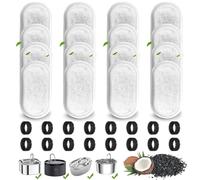 32 Pezzi Filtri Fontanella per Gatti (inclusi 16 filtri carbone attivo e 16 spugne), adatti per fontane per gatti e cani da 108oz/3.2L e 67oz/2L (filtri di ricambio)