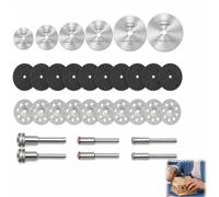 32 Pezzi Mini Dischi Diamante da Troncare, Disco da Taglio in Resina, Lama Sega Circolare HSS, Accessori da Taglio per Strumento Rotante con Mandrino da 3 mm per Legno, Metallo, Vetro, Plastica