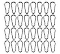 32 Pezzi Moschettone Zincato, Grande Moschettone Portachiavi Gancio,Moschettone in Acciaio Inox,Moschettone carbonio zincato,Moschettone Portachiavi Clip,Carabine Molla Clip