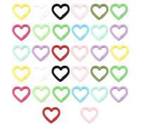 32 Pezzi Moschettoni a Forma di Cuore, Anelli per Borse Colore con chiusura a moschettone, anello a moschettone per catena, portachiavi, zaino, fai da te