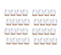 32 Pezzi Pad in Silicone per Mobili Sedie Coperture per Gambe Sedia Protezione Coperture in Gomma,17-21(Trasparente)
