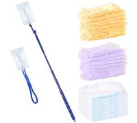 32 Pezzi Piumini Cattura Polvere Compatibile con Swiffer Panni Catturapolvere, Kit per Spolverare Elettrostatico con 1 Manubrio Lungo e 1 Manubrio Corto, per Capelli, Polvere, Sporco