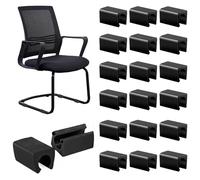 32 Pezzi Plastica Pattini Di Serraggio, Pattini A Guscio Di Serraggio, U Plastica Tappo Piedino Della Sedia, per Sedie In Acciaio Tubolare Impediscono Graffi E Rumore (14mmU tipo,Black)