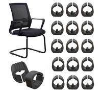 32 Pezzi Plastica Pattini Di Serraggio, Pattini A Guscio Di Serraggio, U Plastica Tappo Piedino Della Sedia, per Sedie In Acciaio Tubolare Impediscono Graffi E Rumore (16mmU tipo,Black)