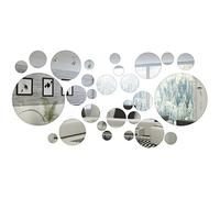 32 Pezzi Rotondo Cerchio Specchio Adesivo Parete Specchio Decal Casa Decorazione