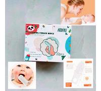 32 pezzi Salviette detergenti per le dita del bambino, Pulitore di lingua per neonati, Spazzolino da dito per bambini per pulire i denti, Pulisce la superficie della lingua, Adatto per bambini da 0 a