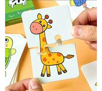 32 pezzi/scatola Giochi di puzzle abbinanti educazione Montessori precoce, giocattoli puzzle, animali a cartoni animati, gioco cognitivo di colori e forme, regalo AVVERTENZA:①Questo prodotto deve esse