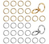 32 Pezzi Scatto Molla Rotonda Accessori per Borse Uncinetto 28mm Moschettoni per Borse a Innesco Gancio Fibbia Portachiavi O per Zaini Portafogli, Bagagli Cinghie, Artigianato (Argento&Oro)