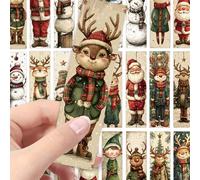 32 pezzi, segnalibri con disegni in bianco e nero a tema natalizio, segnalibri fai-da-te da colorare a mano, per decorare le pagine dei libri aggiungendo colori vivaci, senza ripetizioni, segnalibri e