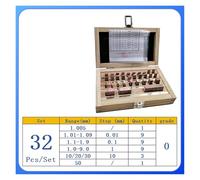 32 pezzi, set di calibri a blocchetto, grado 0/grado 1, in acciaio rapido, strumenti for falegname, ispezione e misurazione, Liport-PMA(32 pcs 0 Grade)