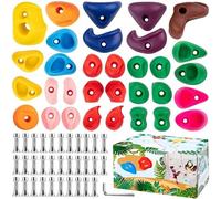32 Pezzi Supporti da Arrampicata, Pietre da Arrampicata per Bambini, Regali di Natale e di Compleanno per Bambini (Scuro, Diverse Dimensioni)