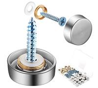 32 Pezzi Tappo Decorativo per Viti a Specchio Coperchio a Vite in Acciaio Inossidabile Elementi di Fissaggio per Specchietti, Segno di Pubblicità Hardware, Chiodi, Costruzione