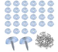 32 piedini in gomma, 1,6 x 1,5 cm, piedini rotondi in gomma trasparenti, avvitabili per sedie, mobili, elettronici, utensili da cucina