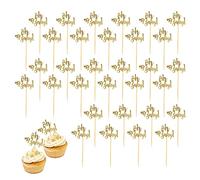 32 Plugin per Dolci per Neonati, Accessori Decorativi Dorati, Adatti per Feste di Saluto, Compleanno e a Tema