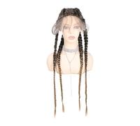 32 pollici, 4 trecce intrecciate olandesi per donne Fishbone Braids Sintic T Part Lace Front Braids Wigs Daily Use(T27)