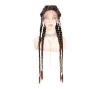 32 pollici, 4 trecce intrecciate olandesi per donne Fishbone Braids Sintic T Part Lace Front Braids Wigs Daily Use(T30)
