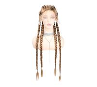 32 pollici, 4 trecce intrecciate olandesi per donne Fishbone Braids Sintic T Part Lace Front Braids Wigs Daily Use(27)