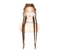 32 pollici, 4 trecce intrecciate olandesi per donne Fishbone Braids Sintic T Part Lace Front Braids Wigs Daily Use(30)