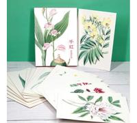 32 Pz 1 Set Vintage Vari Tipi di Acquerello Floreale Album Arte Dipinta A Mano Illustrazioni Carte Carta Disegnata A Mano Letteraria Biglietti D'auguri Benedizione Messaggio Cartolina