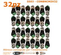 32 Pz Connettore BNC maschio 2 poli a vite per cavo coassiale RG59 e RG174