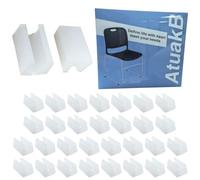 32 Pz Coprigambe Per Sedia In Silicone Manicotto A Forma Di U Manicotto Per Tubo Mobili Protezioni Per Il Pavimento Morsetto Per Sedia Cantilever Silencer (10mm,Bianco)